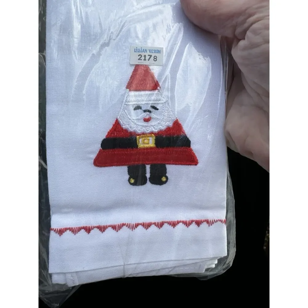 Vintage Lillian Vernon Christmas Towel Embroidered NOS sealed! A28